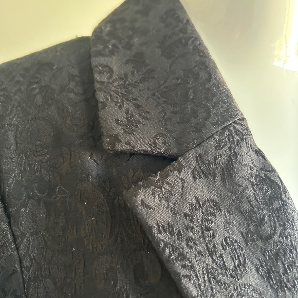 Dana Buchman Damask Black Long Sleeve Blazer Size 14 - Picture 7 of 13